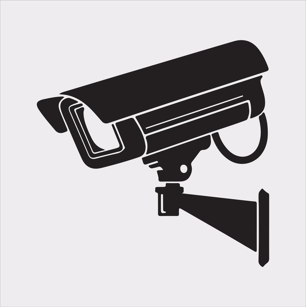 CCTV illustration silhouette on white background vector