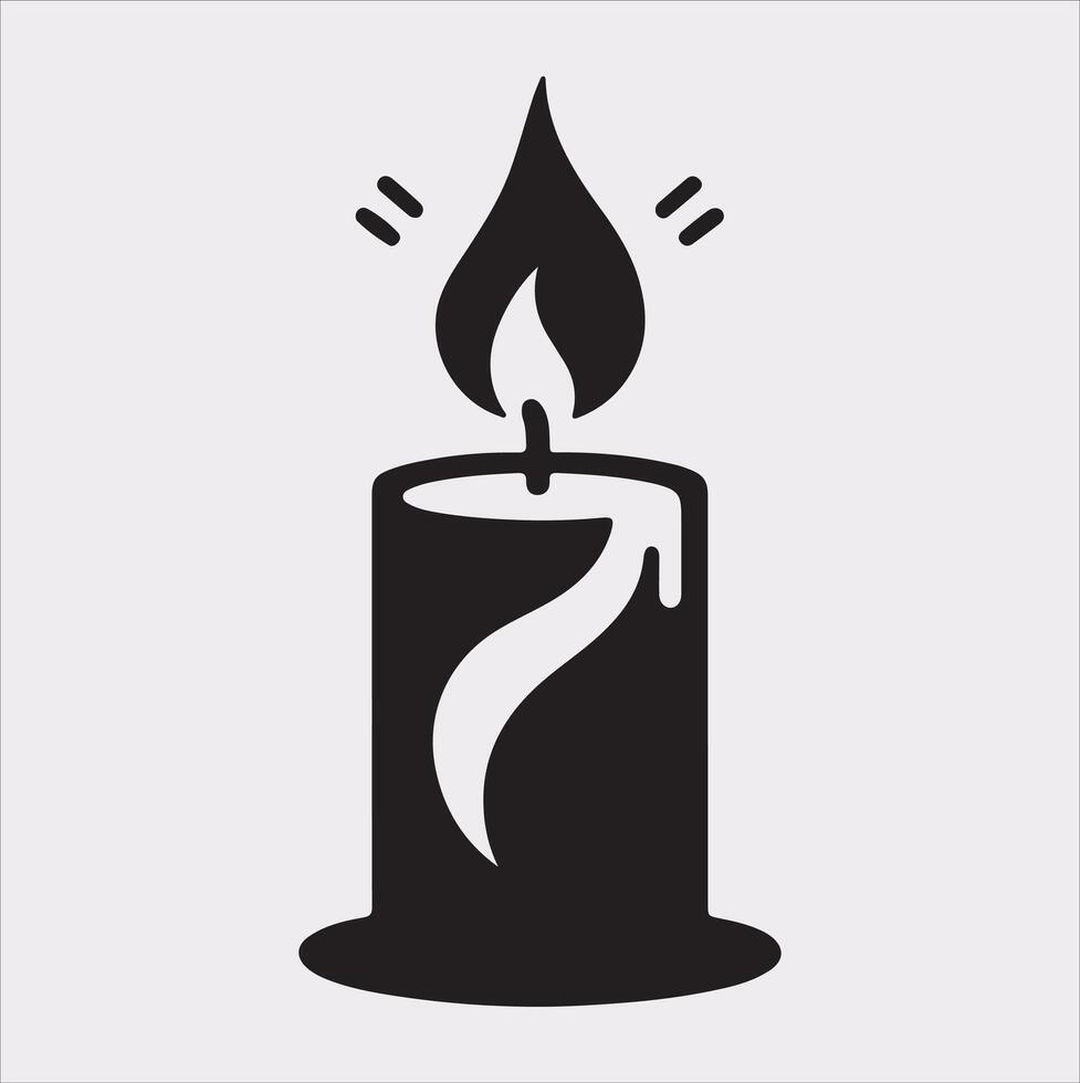 Candle logotype silhouette on white background vector