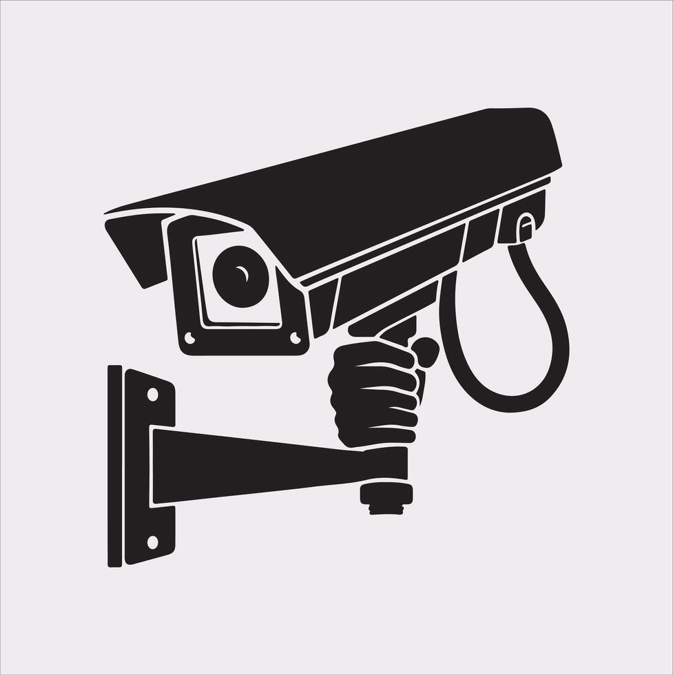 CCTV illustration silhouette on white background vector