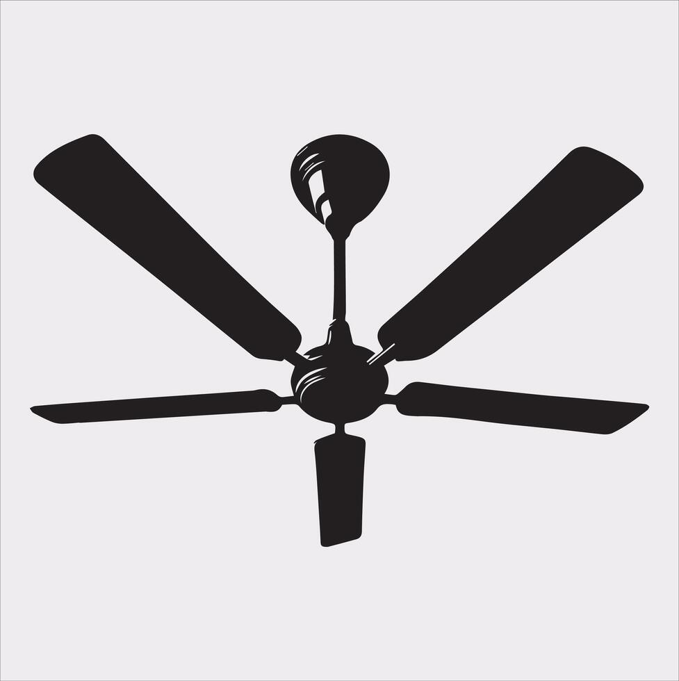 a ceiling fan silhouette on white background vector