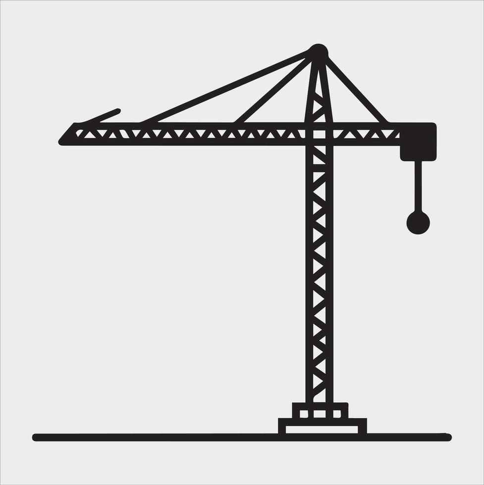 Building Crane and hook logo design silhouette on white background vector
