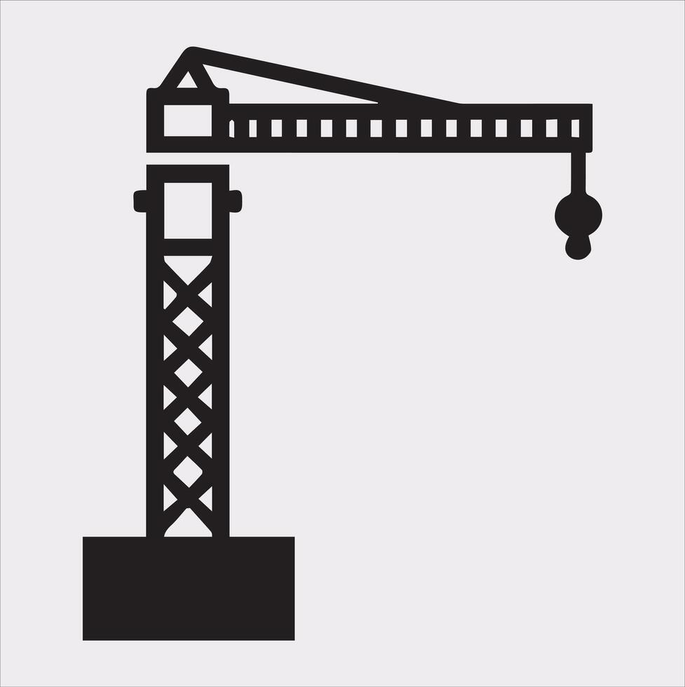 Building Crane and hook logo design silhouette on white background vector