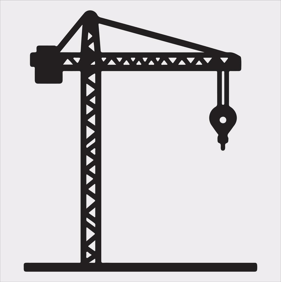 Building Crane and hook logo design silhouette on white background vector