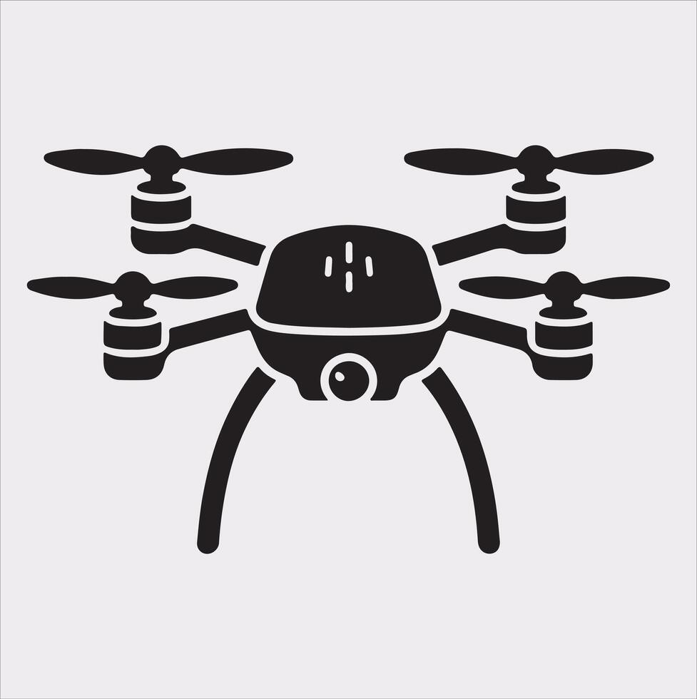 drone silhouette illustration on white background vector