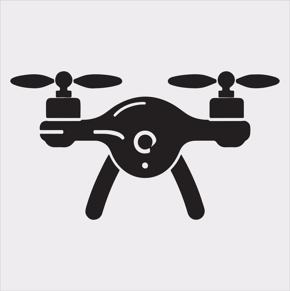 drone silhouette illustration on white background vector