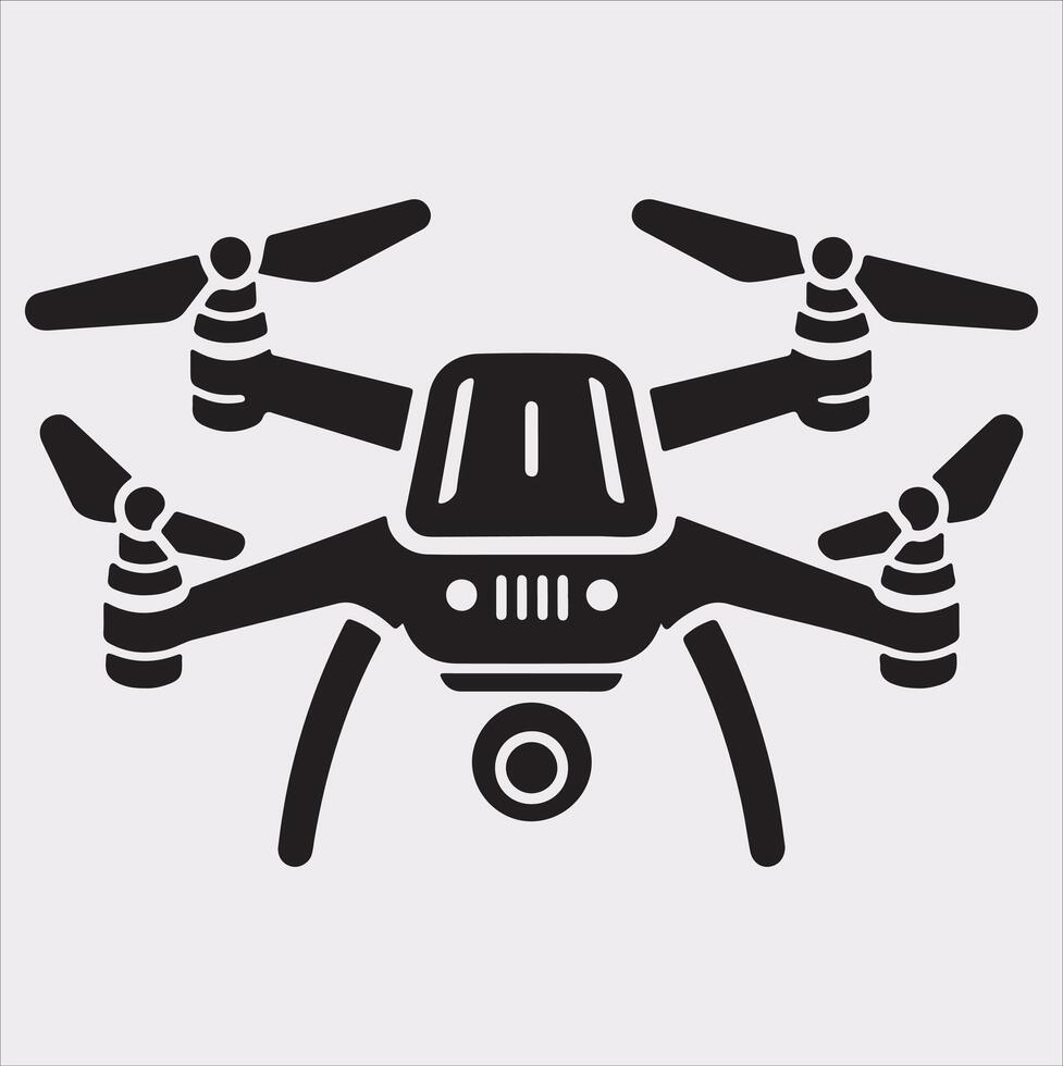 drone silhouette illustration on white background vector