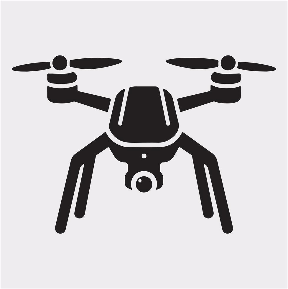 drone silhouette illustration on white background vector
