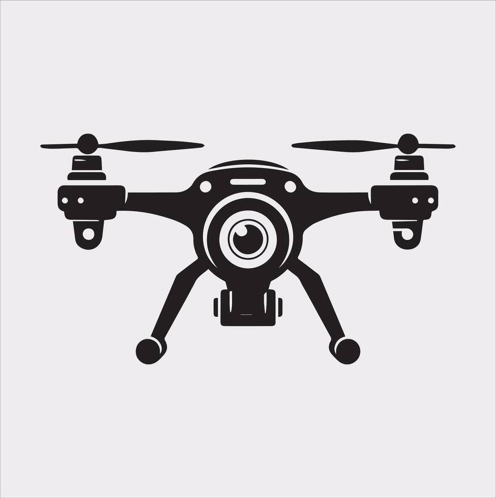 drone silhouette illustration on white background vector