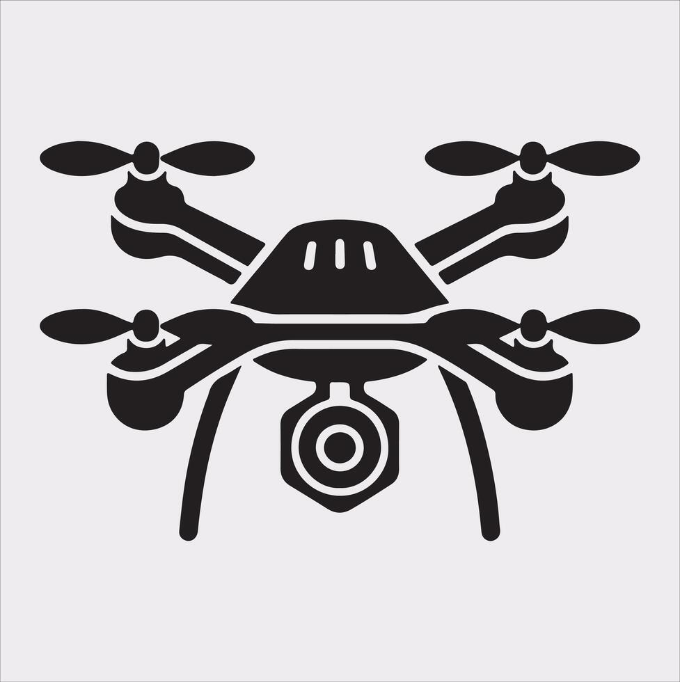 drone silhouette illustration on white background vector