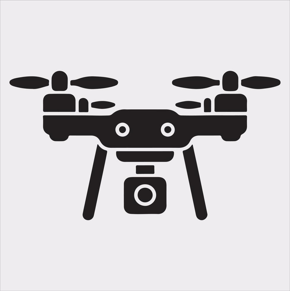 drone silhouette illustration on white background vector
