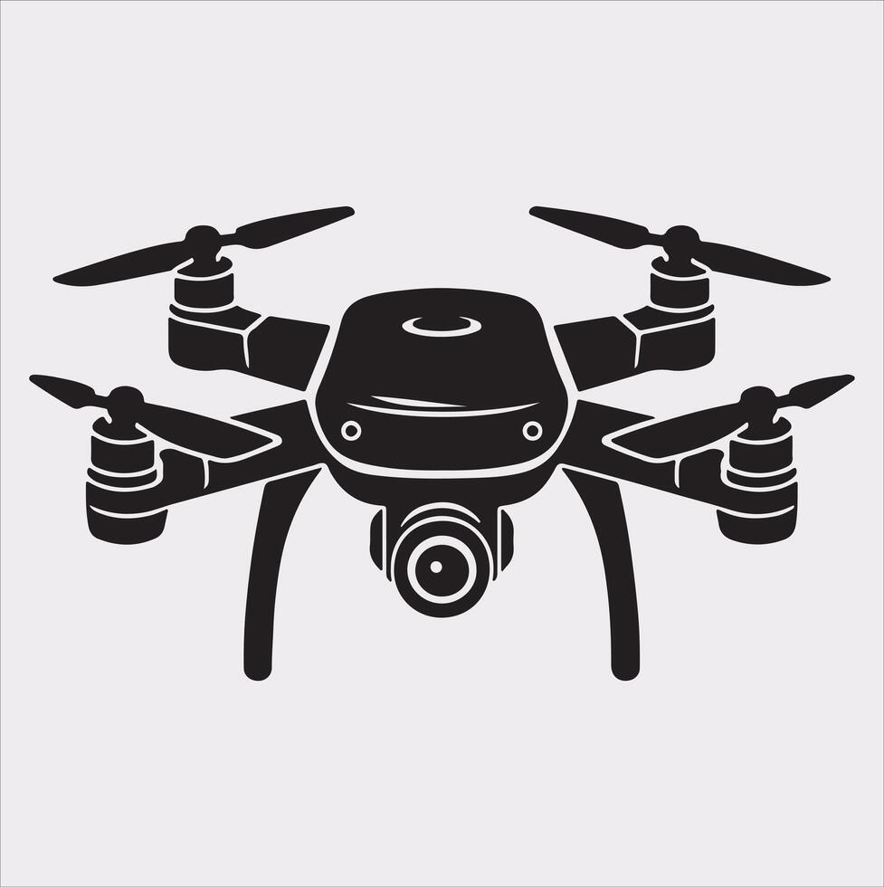drone silhouette illustration on white background vector