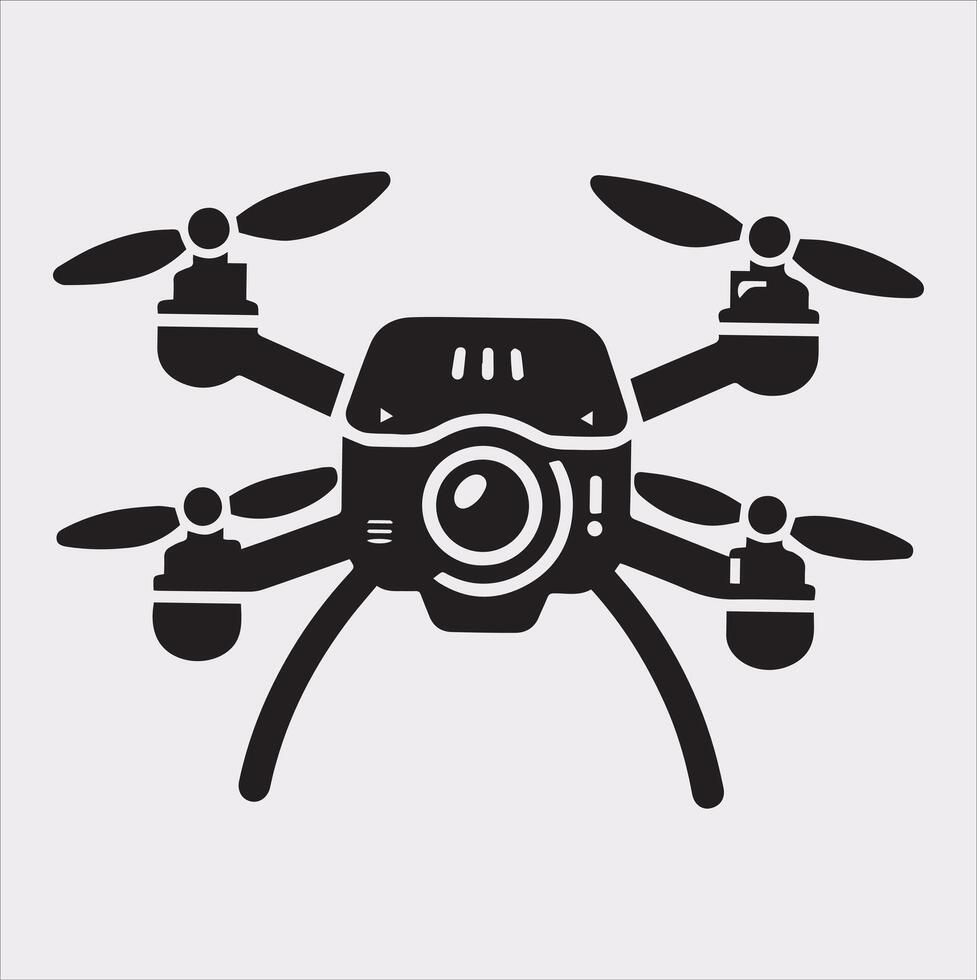 drone silhouette illustration on white background vector