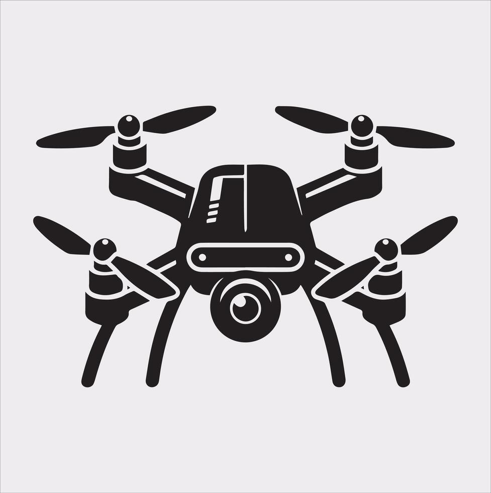 drone silhouette illustration on white background vector