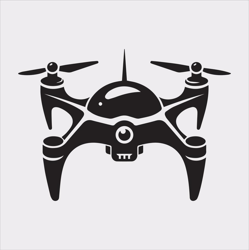 drone silhouette illustration on white background vector