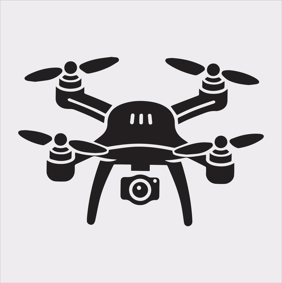 drone silhouette illustration on white background vector