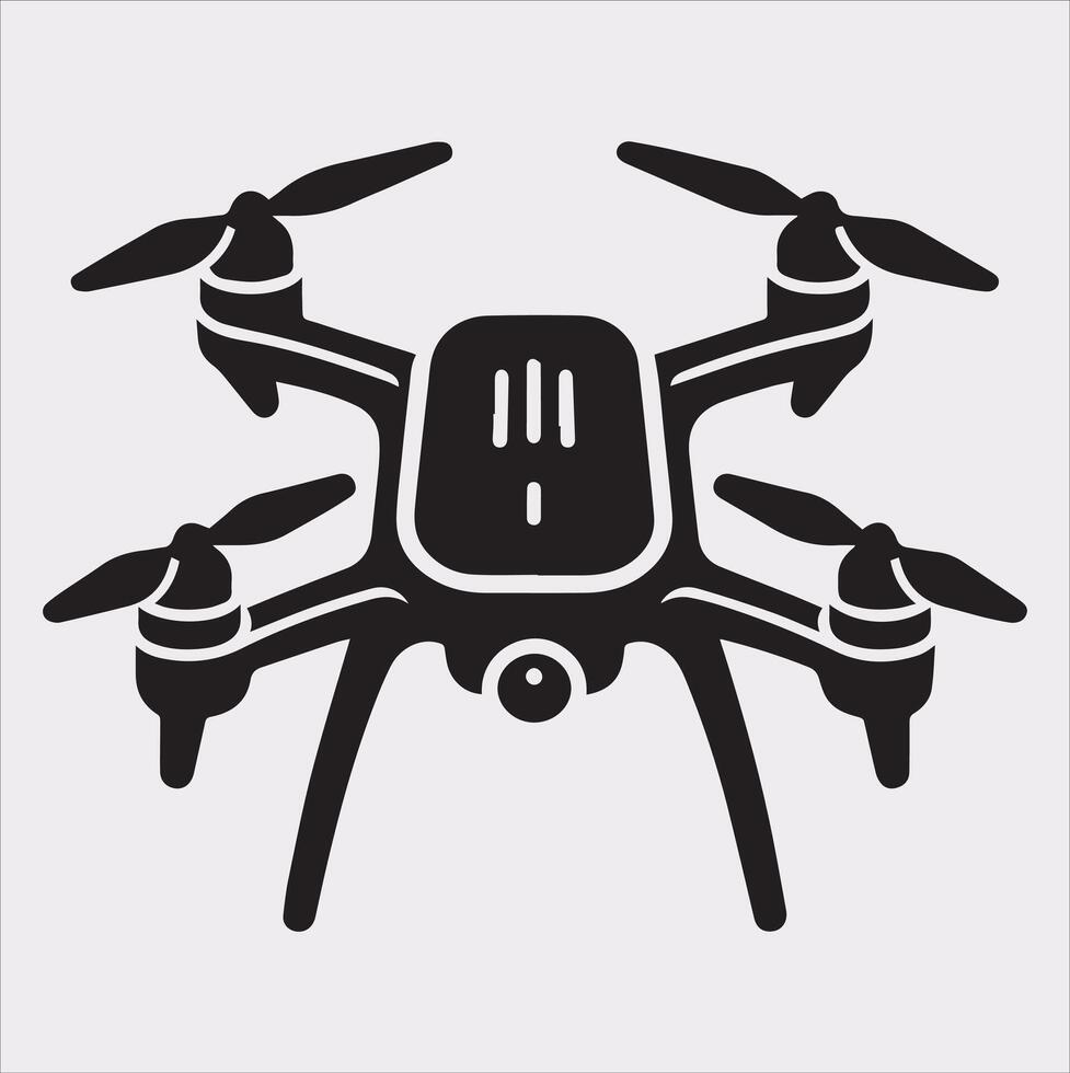 drone silhouette illustration on white background vector