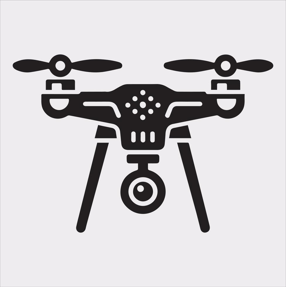 drone silhouette illustration on white background vector