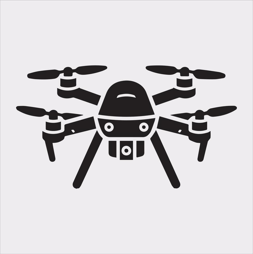 drone silhouette illustration on white background vector