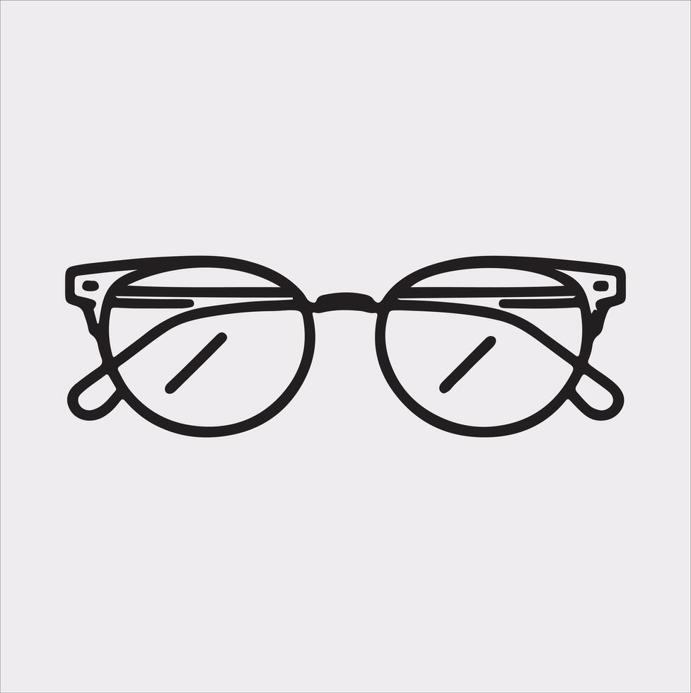 Eyeglasses icon silhouette on white background vector
