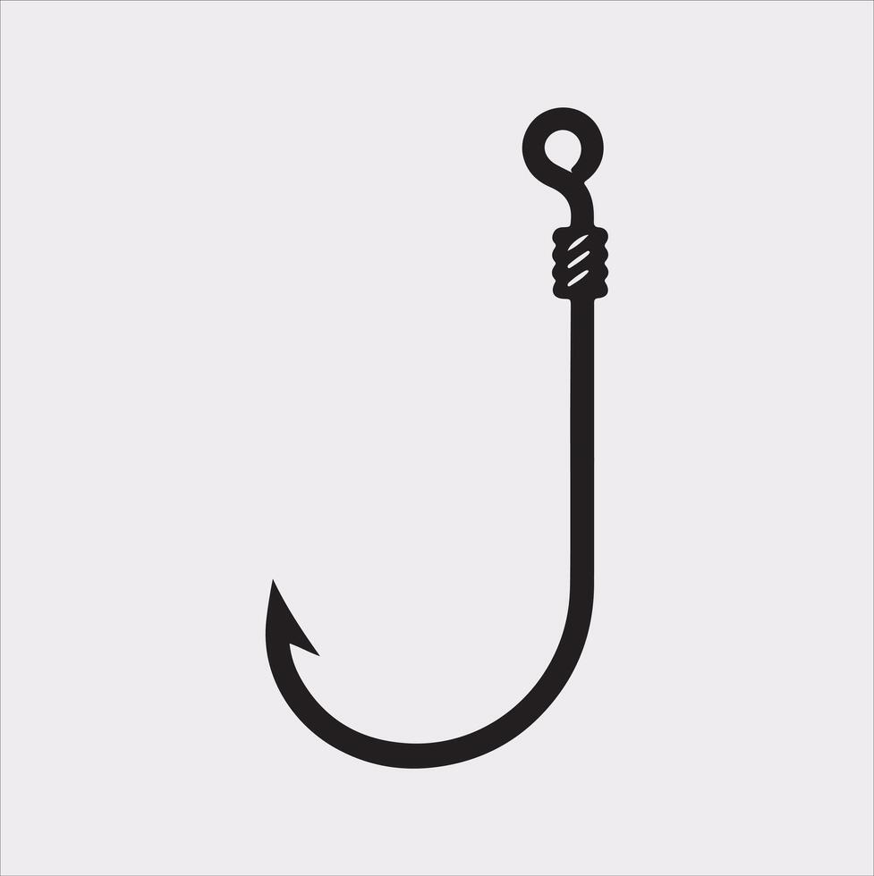 Fishing hook icon silhouette on white background vector
