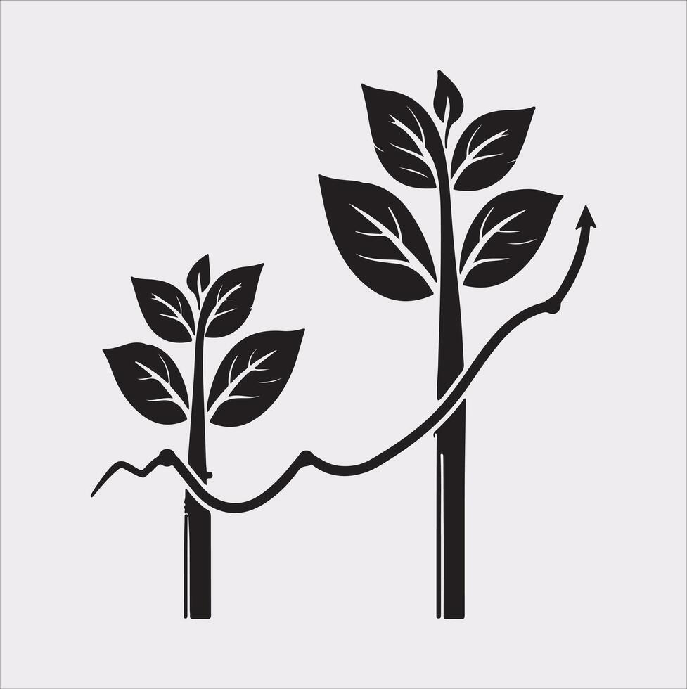 growth tree silhouette on white background vector