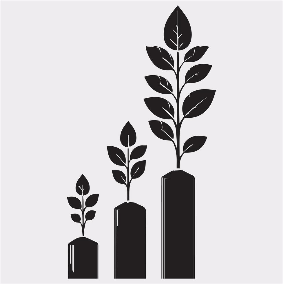 growth tree silhouette on white background vector