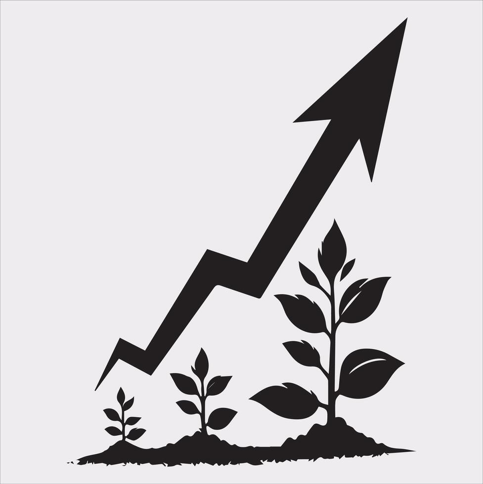 growth tree silhouette on white background vector