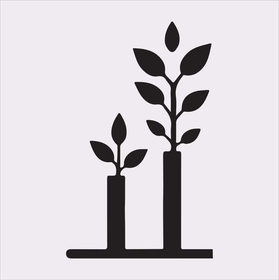 growth tree silhouette on white background vector