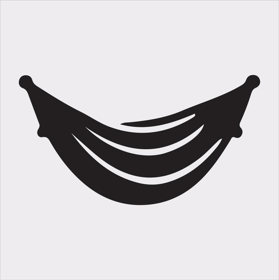 Relax hammock silhouette illustration on white background vector