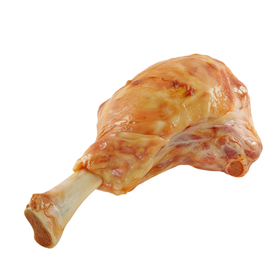 A Raw Chicken Leg On A Transparent Background. png