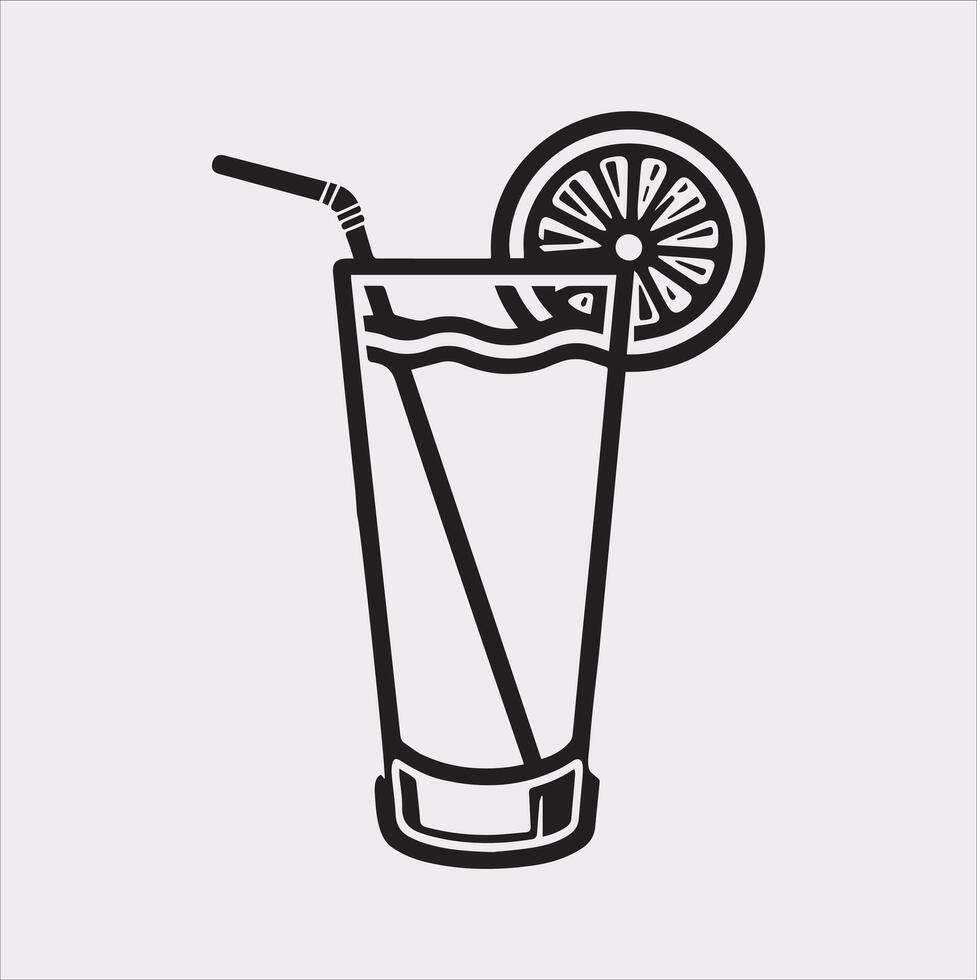 juice glass silhouette on white background vector