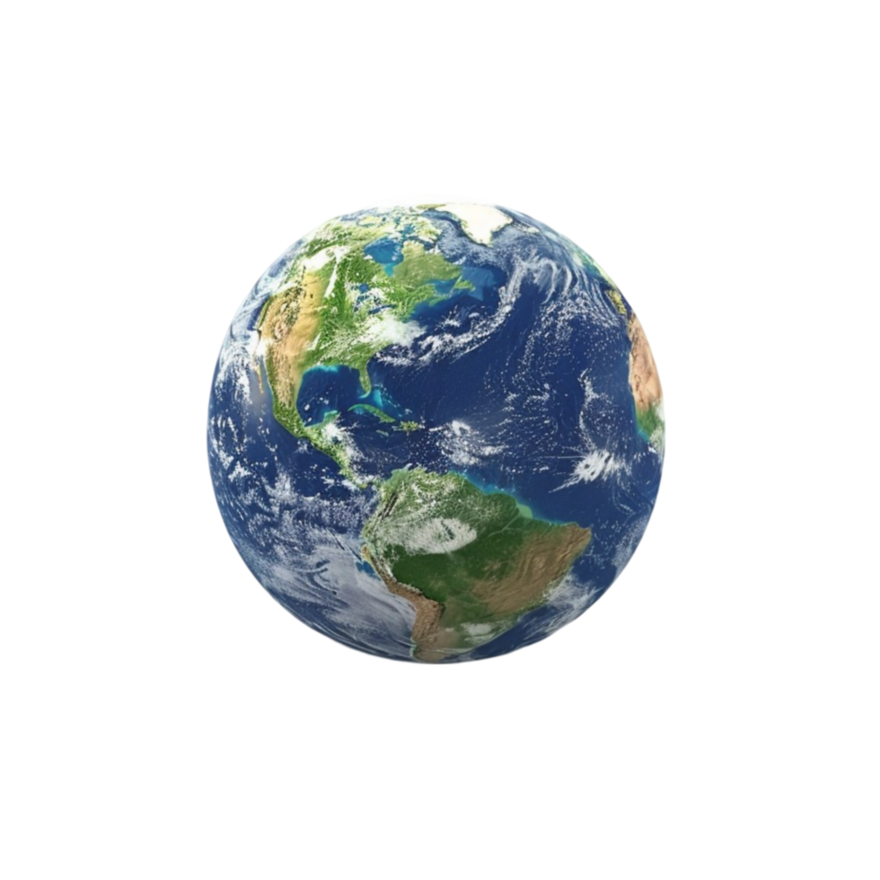Earth Globe On Transparent Background. png
