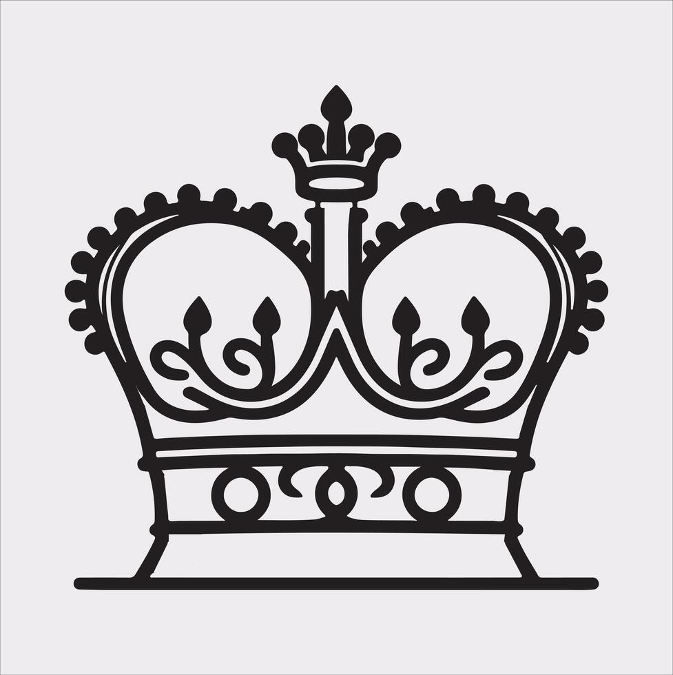 Crown Royal King cap silhouette on white background vector