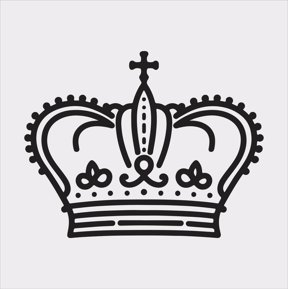Crown Royal King cap silhouette on white background vector