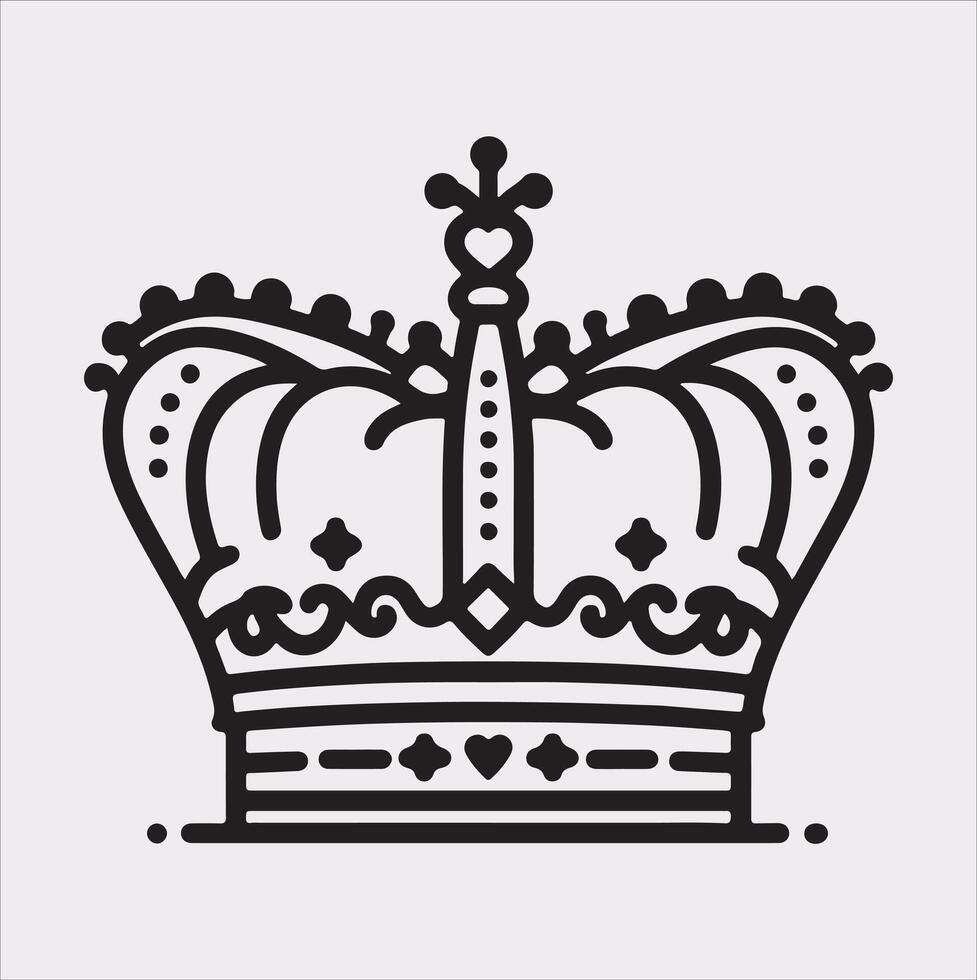 Crown Royal King cap silhouette on white background vector