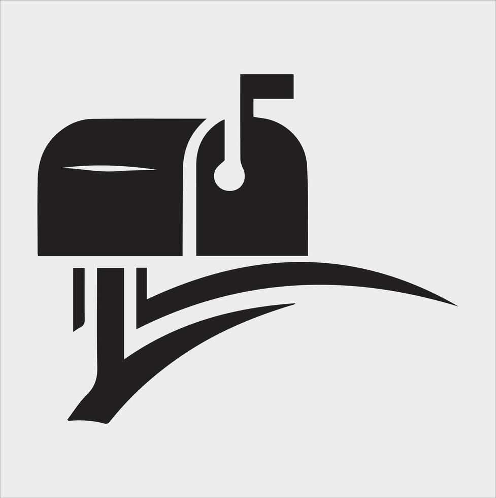 Mailbox symbol silhouette on white background vector