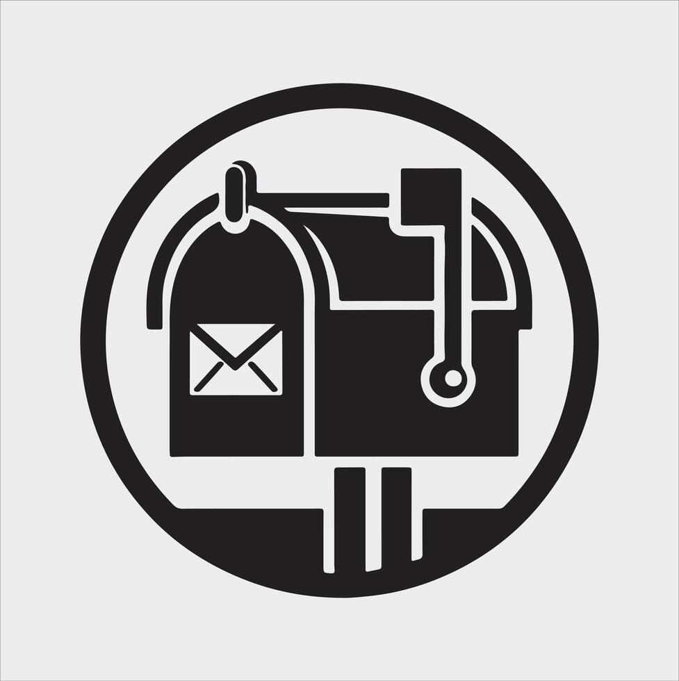 Mailbox symbol silhouette on white background vector