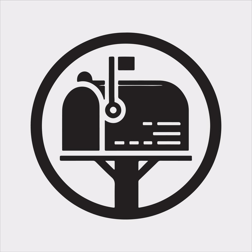 Mailbox symbol silhouette on white background vector