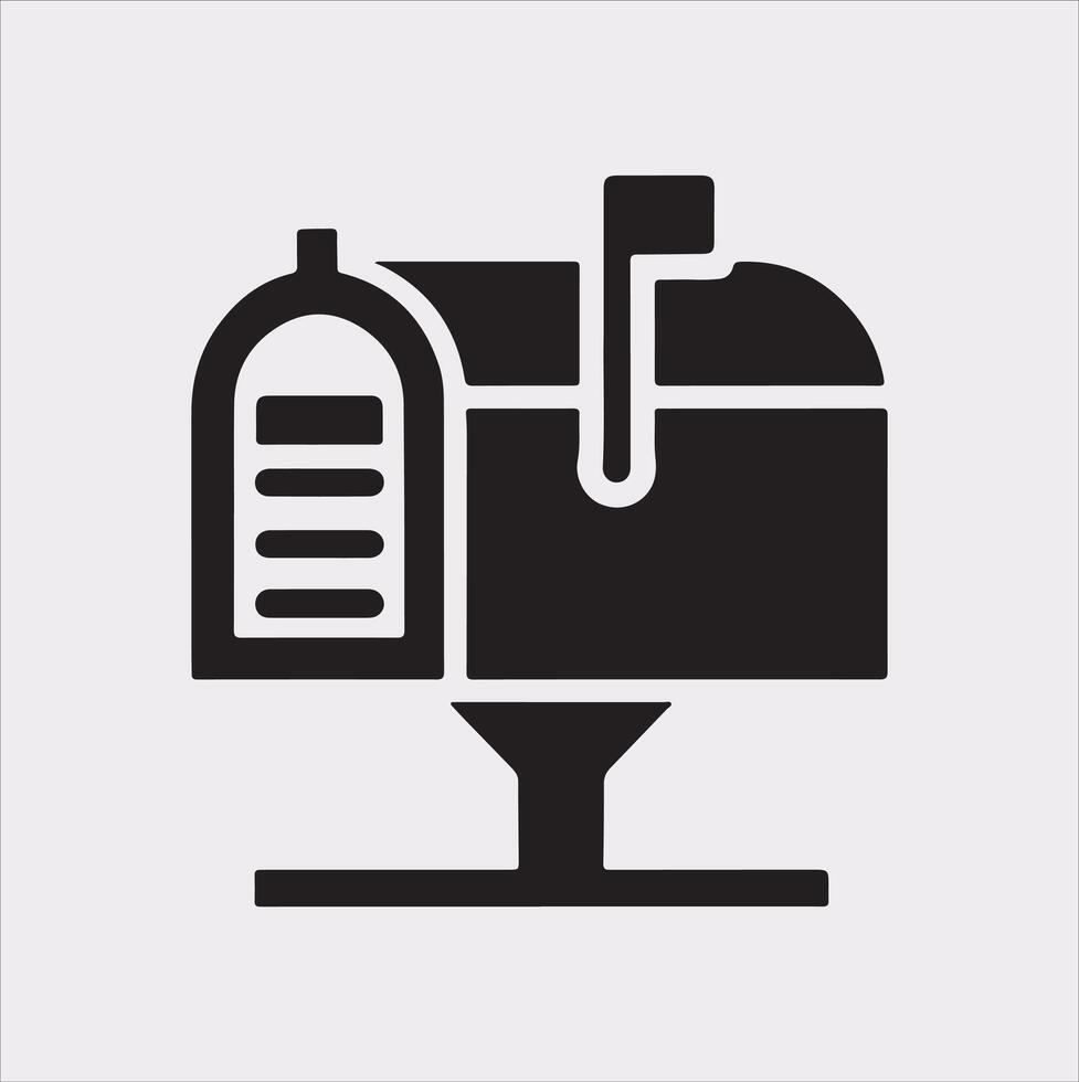 Mailbox symbol silhouette on white background vector