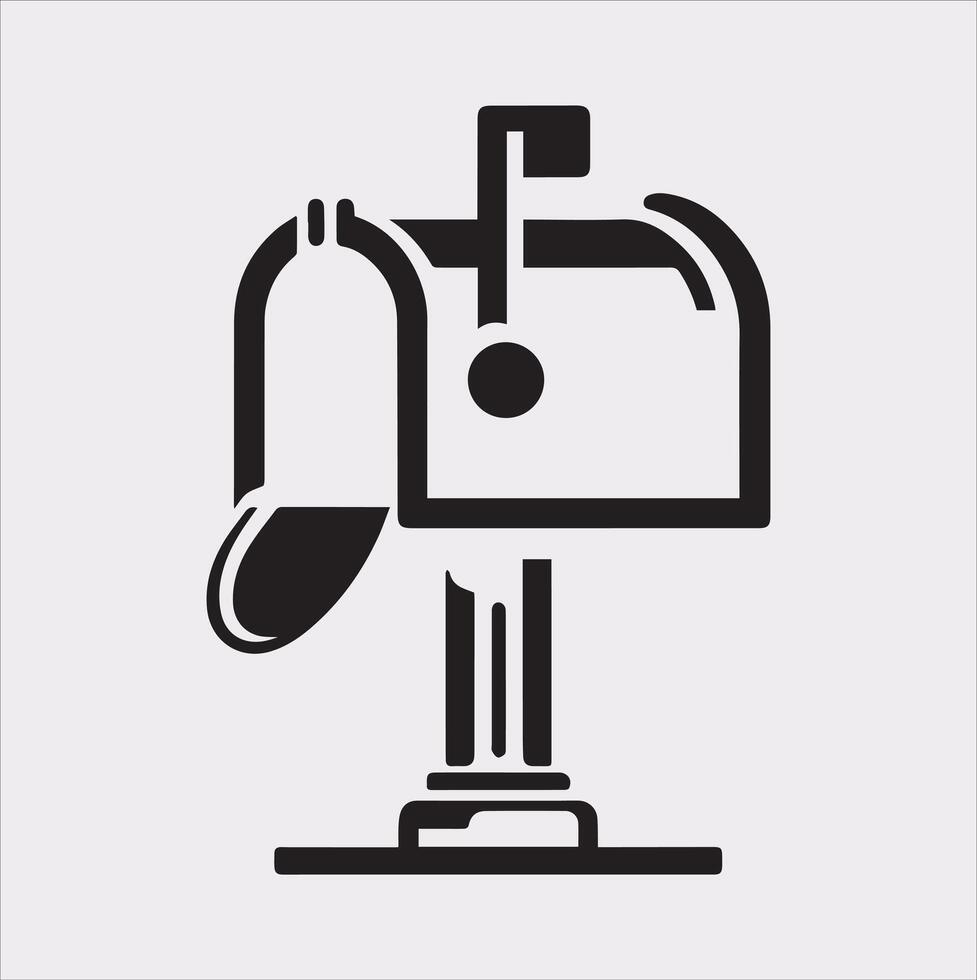 Mailbox symbol silhouette on white background vector