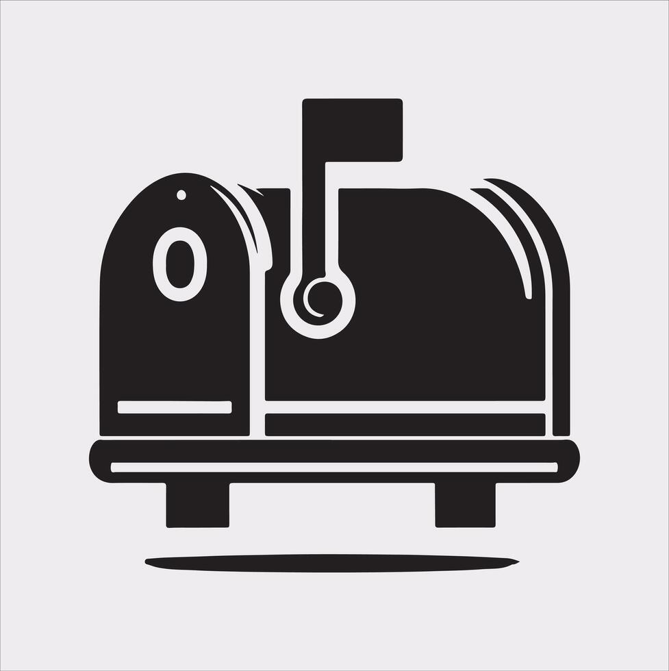 Mailbox symbol silhouette on white background vector