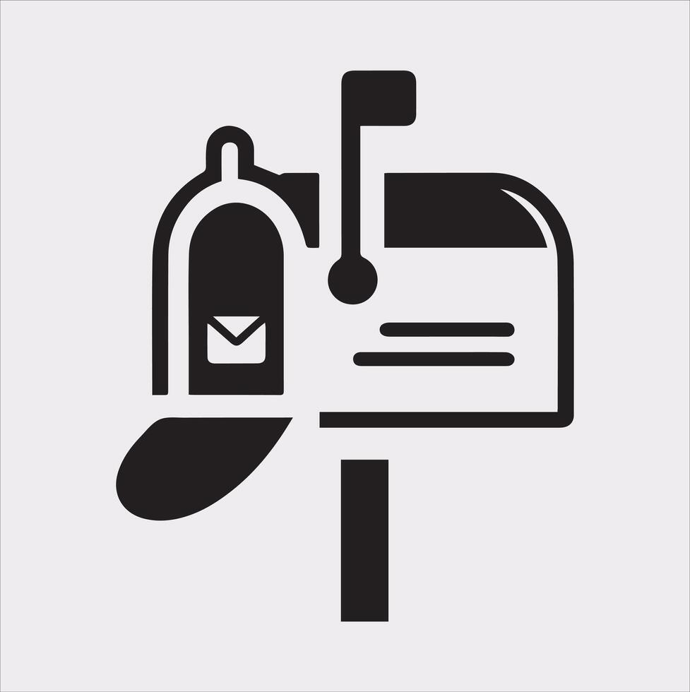 Mailbox symbol silhouette on white background vector