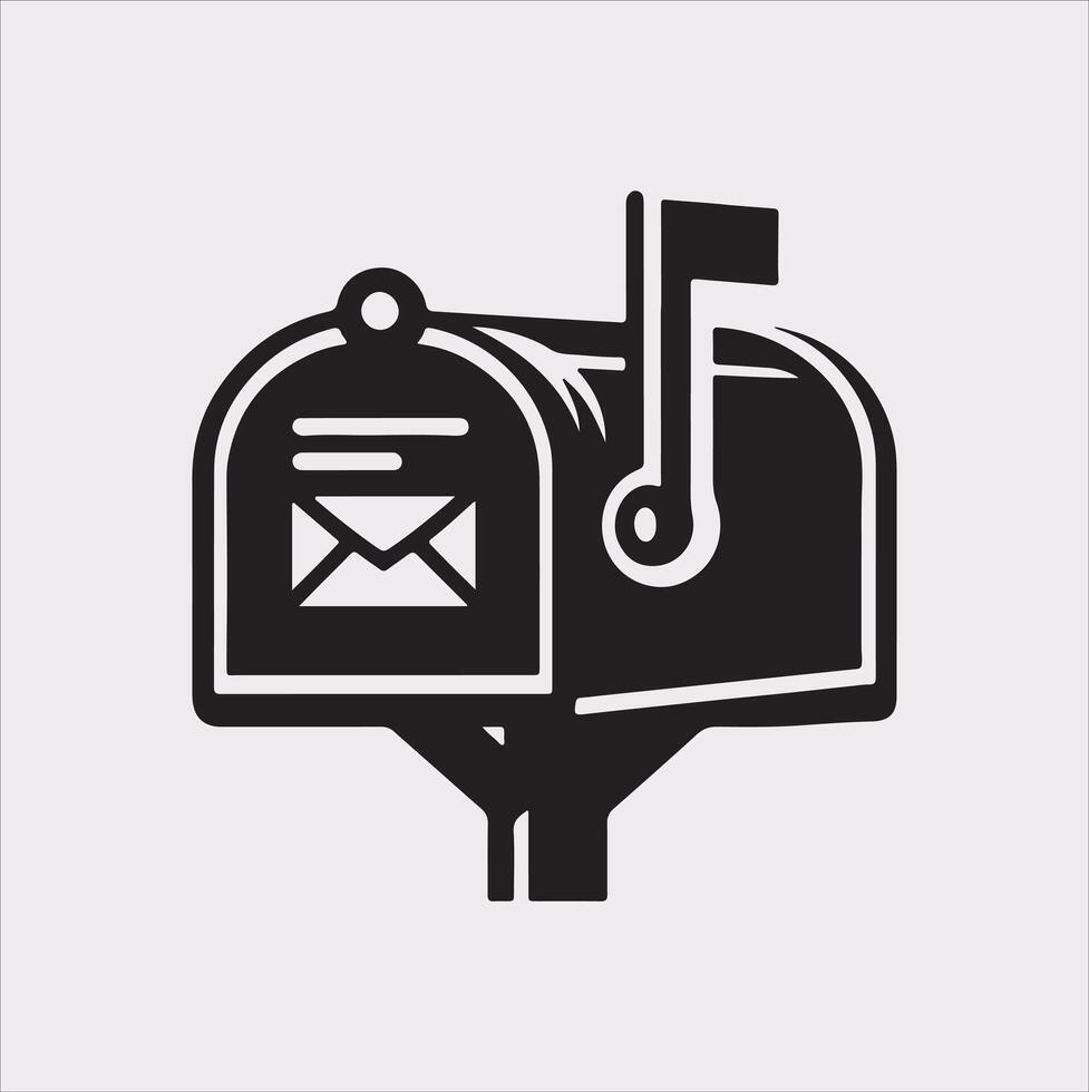 Mailbox symbol silhouette on white background vector