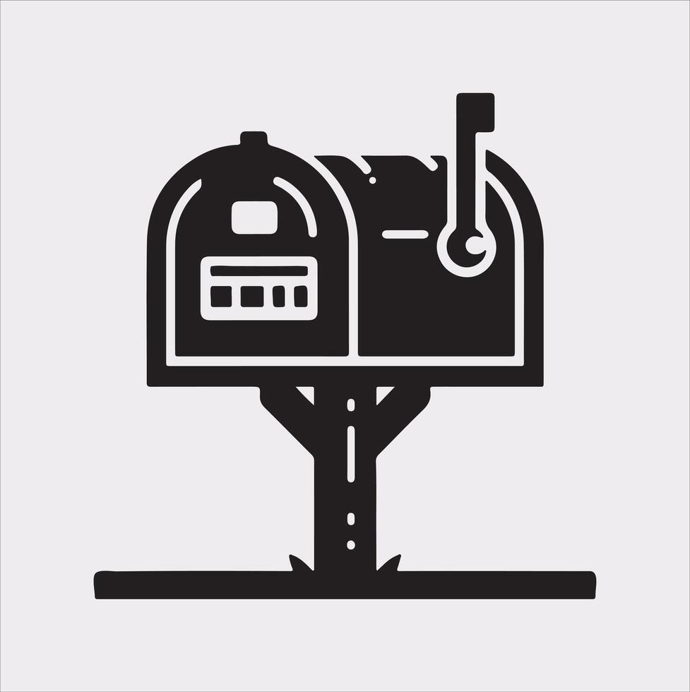 Mailbox symbol silhouette on white background vector