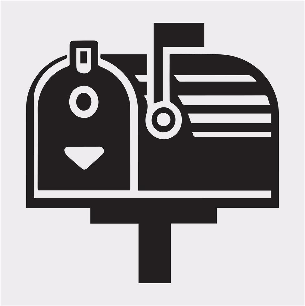Mailbox symbol silhouette on white background vector