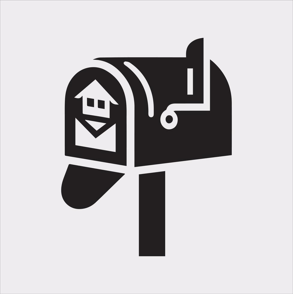 Mailbox symbol silhouette on white background vector