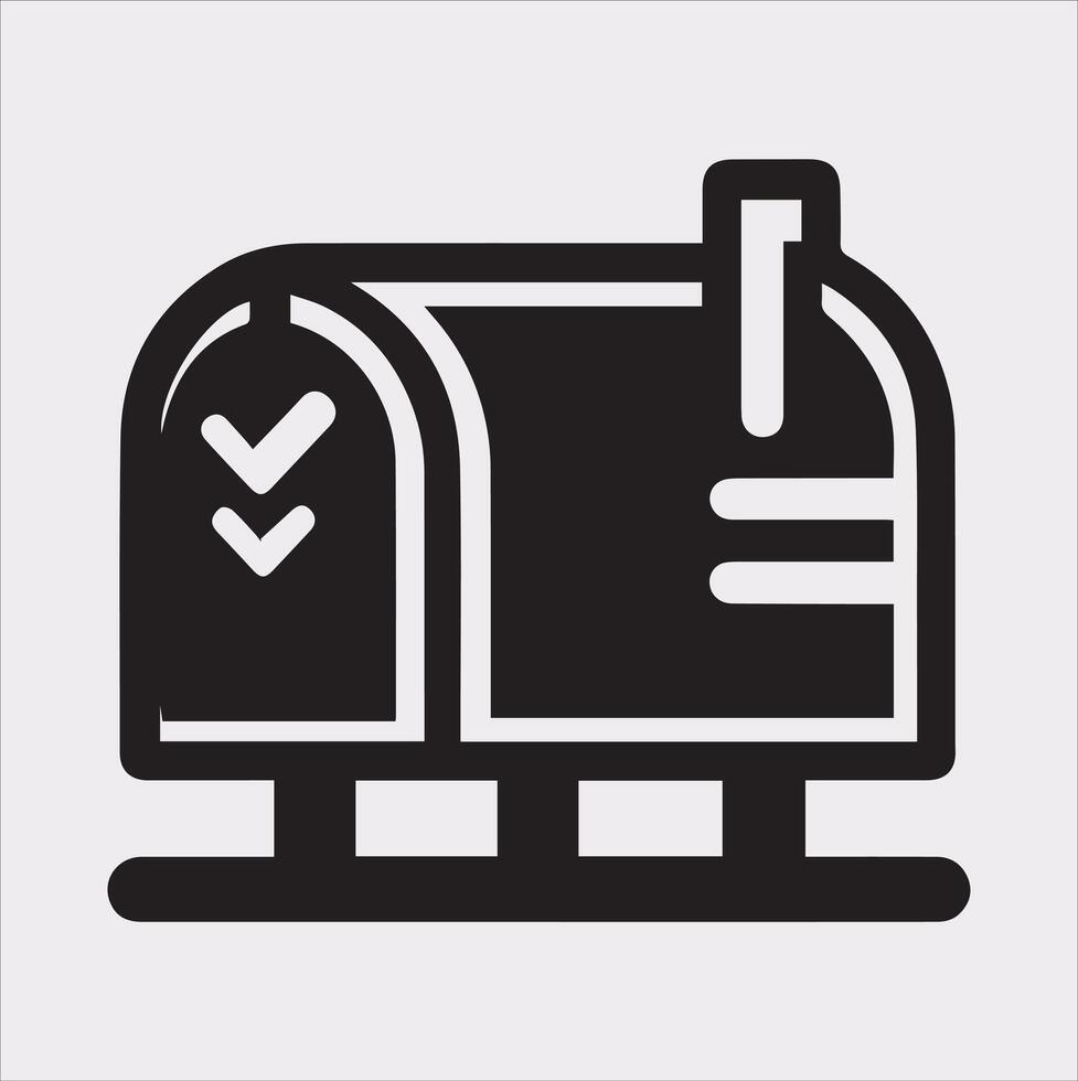 Mailbox symbol silhouette on white background vector