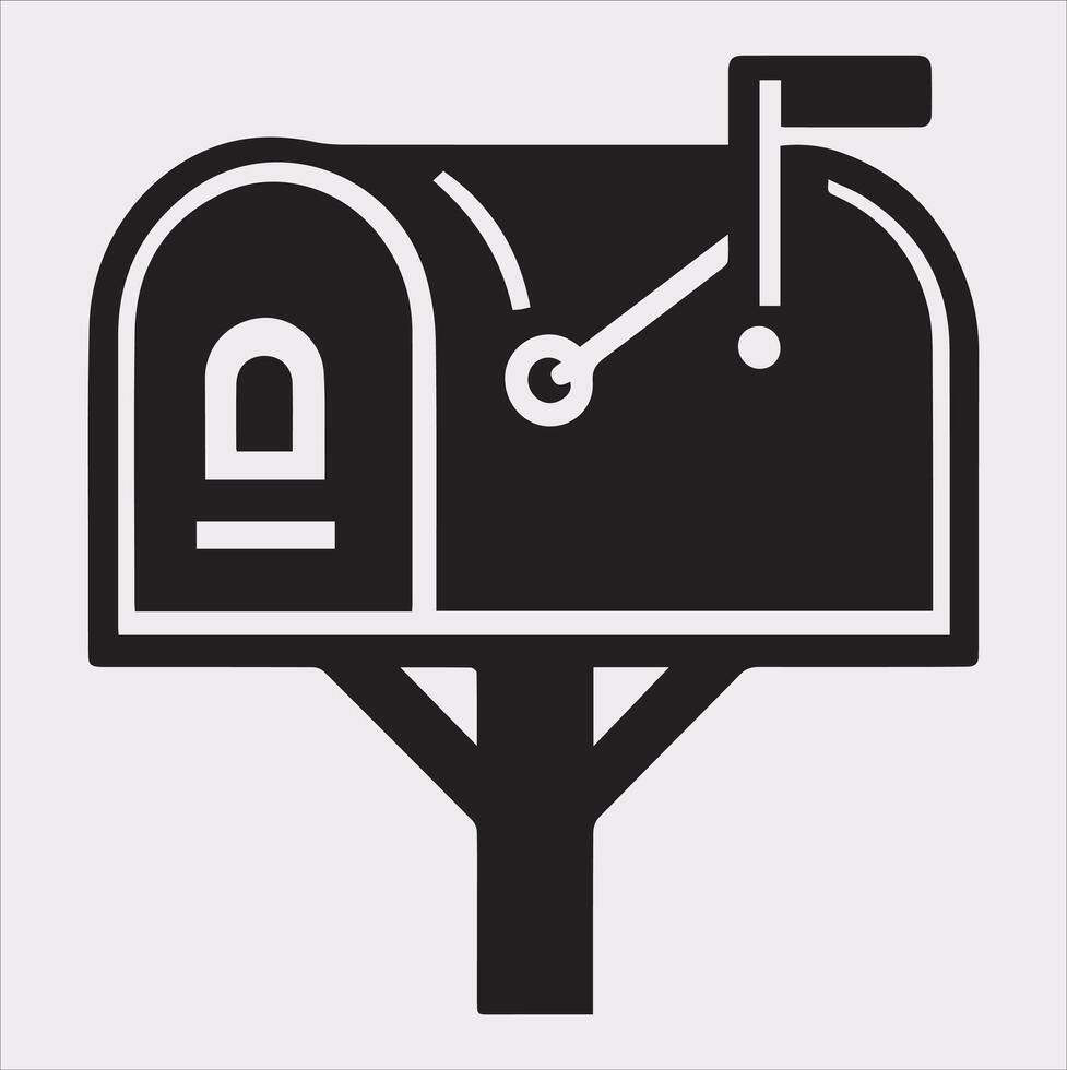 Mailbox symbol silhouette on white background vector