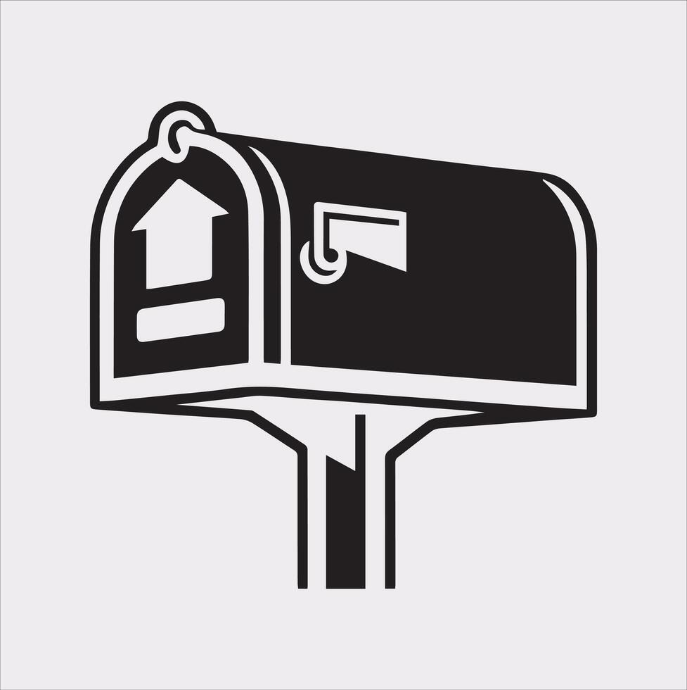 Mailbox symbol silhouette on white background vector