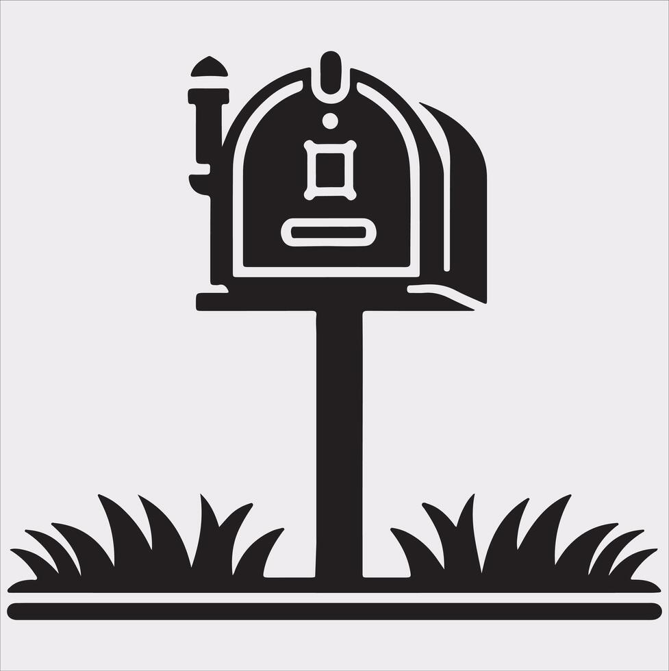 Mailbox symbol silhouette on white background vector